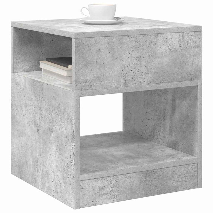 Endebord 2 stk. Beton Grå 40,5 x 40 x 45 cm Konstrueret træ