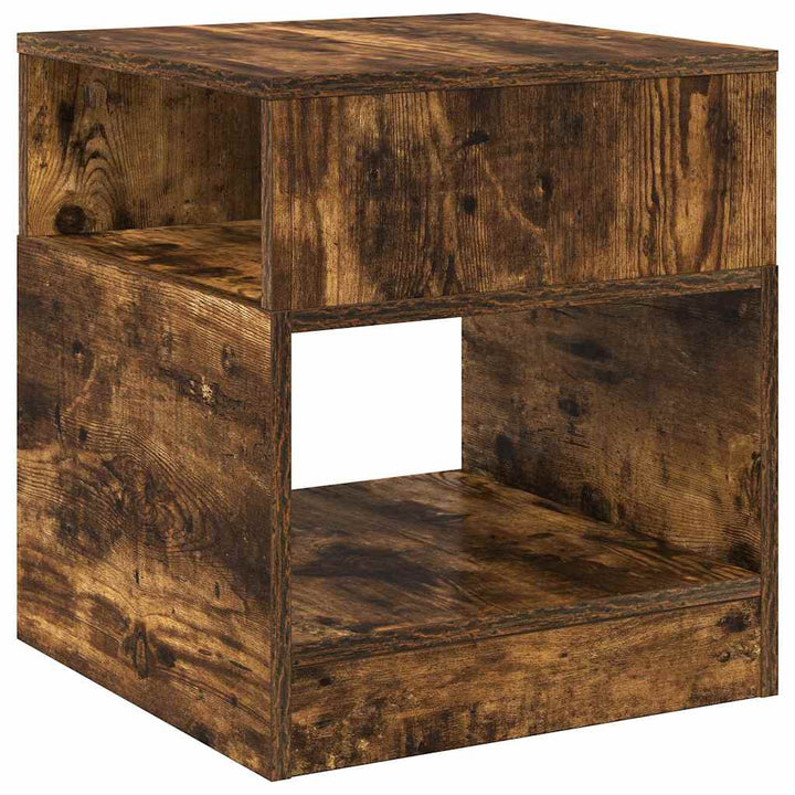 Endebord 2 stk. Røget eg 40,5 x 40 x 45 cm Konstrueret træ