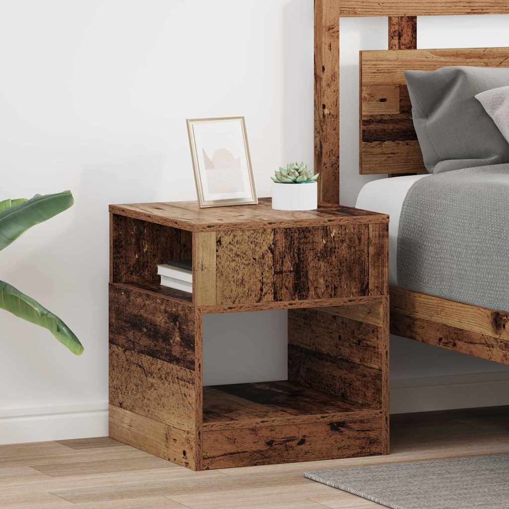 Endebord 2 pcs Gammelt træ 40,5 x 40 x 45 cm Konstrueret træ