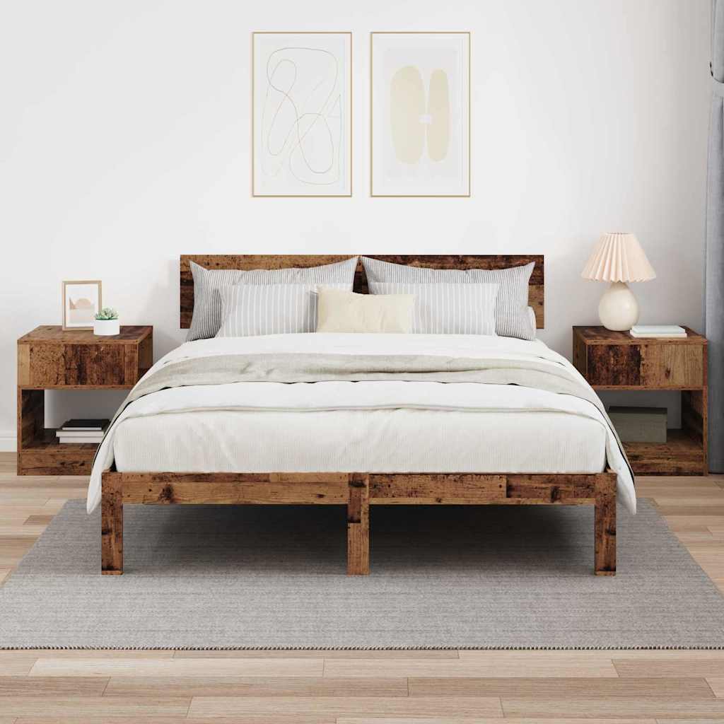 Endebord 2 pcs Gammelt træ 40,5 x 40 x 45 cm Konstrueret træ