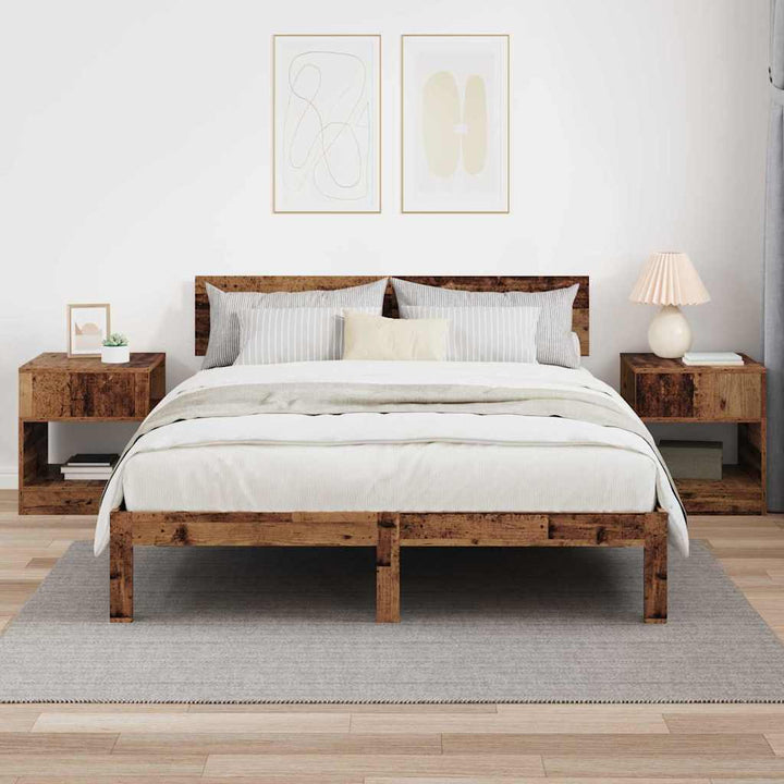 Endebord 2 pcs Gammelt træ 40,5 x 40 x 45 cm Konstrueret træ