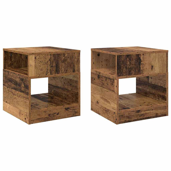Endebord 2 pcs Gammelt træ 40,5 x 40 x 45 cm Konstrueret træ