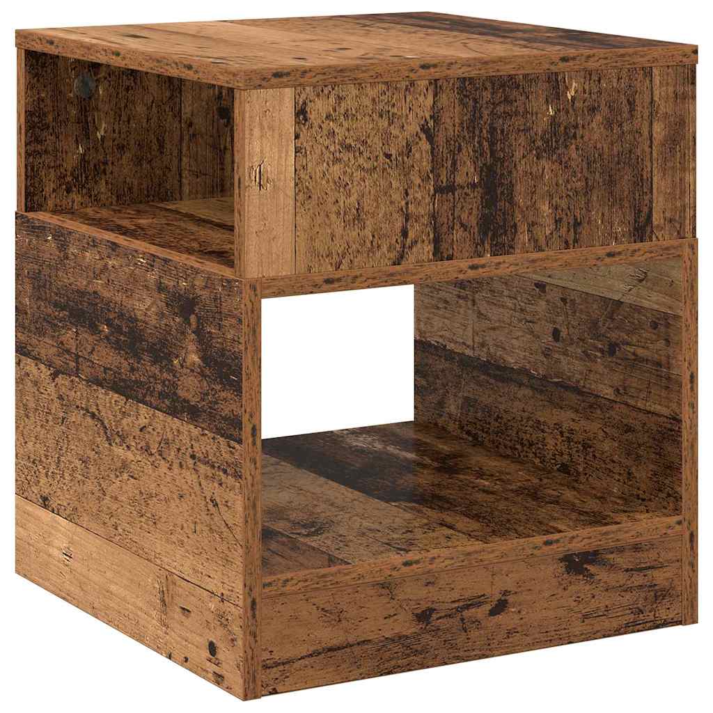 Endebord 2 pcs Gammelt træ 40,5 x 40 x 45 cm Konstrueret træ
