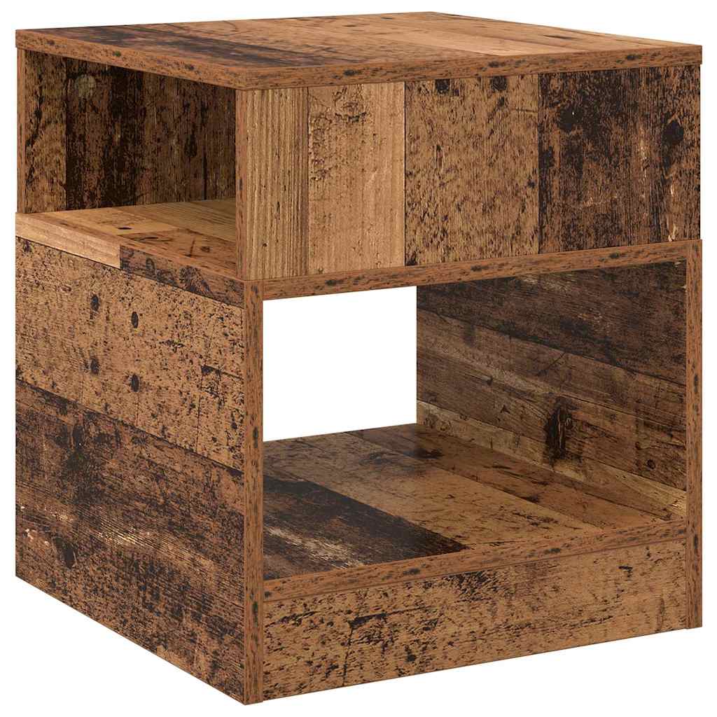 Endebord 2 pcs Gammelt træ 40,5 x 40 x 45 cm Konstrueret træ