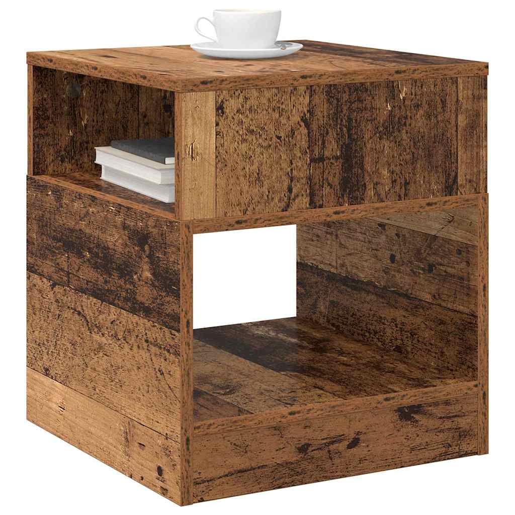 Endebord 2 pcs Gammelt træ 40,5 x 40 x 45 cm Konstrueret træ