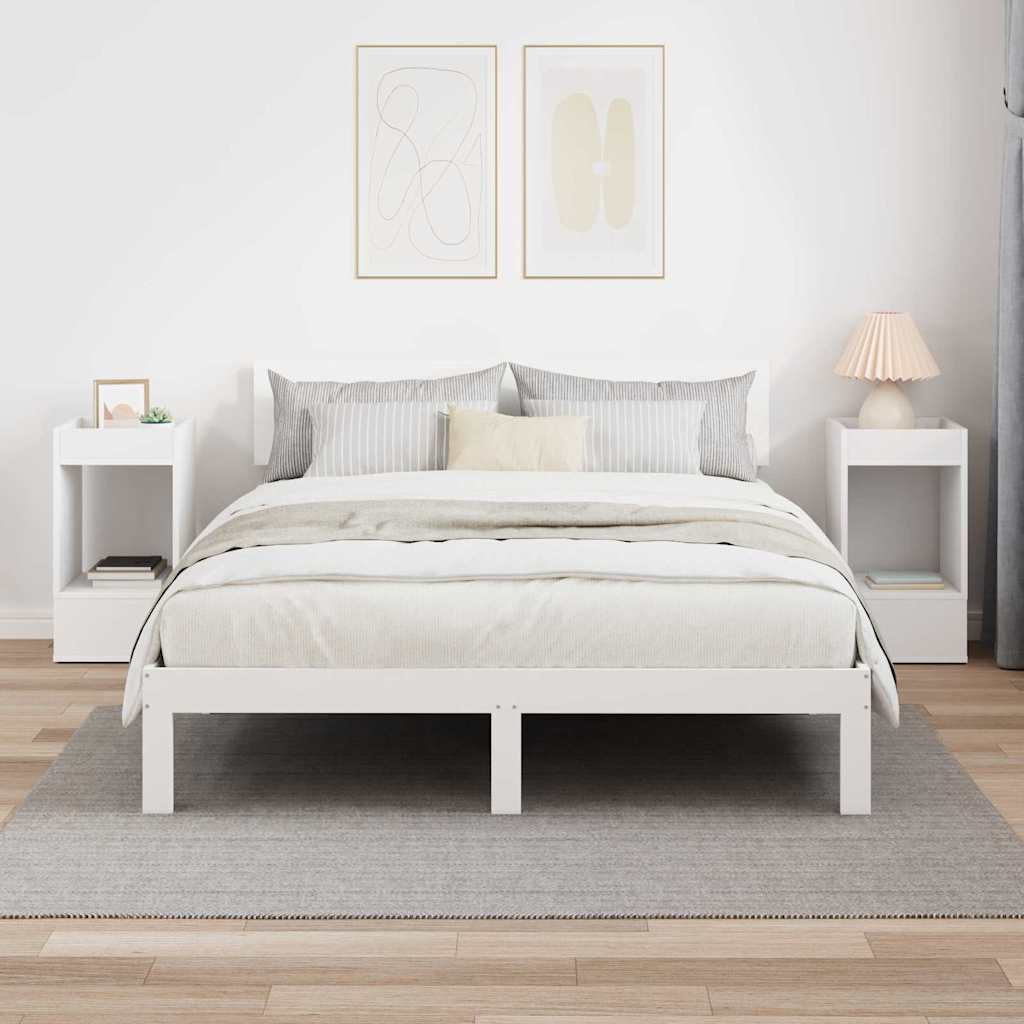 Endebord 2 pcs Hvid 30 x 30 x 56 cm Konstrueret træ