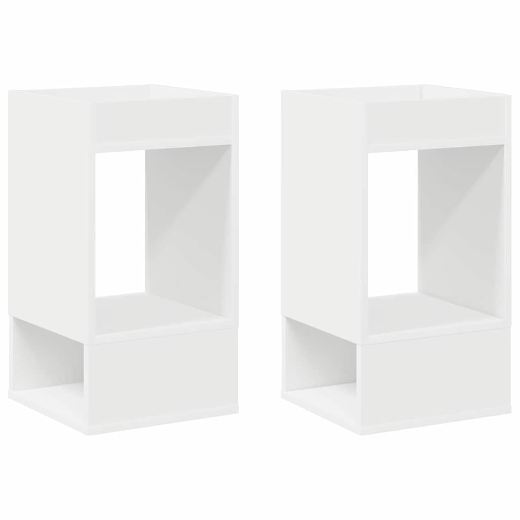 Endebord 2 pcs Hvid 30 x 30 x 56 cm Konstrueret træ