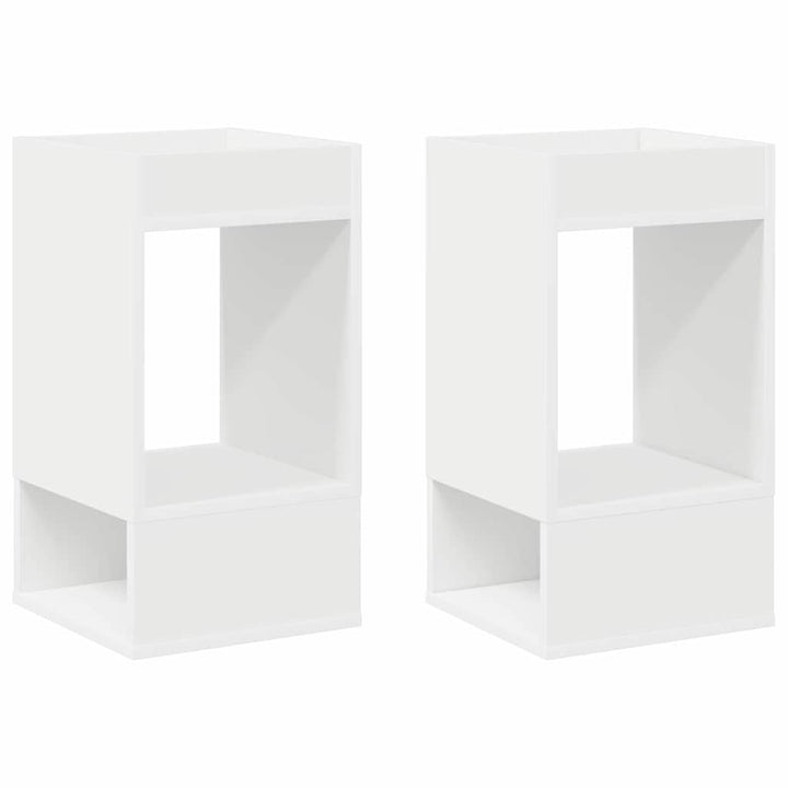 Endebord 2 pcs Hvid 30 x 30 x 56 cm Konstrueret træ