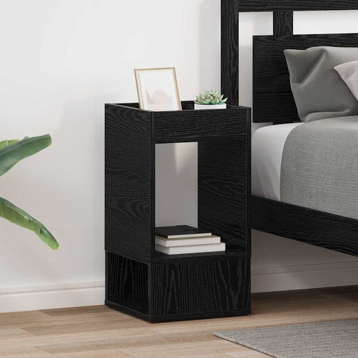 Endebord 2 pcs Sort eg 30 x 30 x 56 cm Konstrueret træ