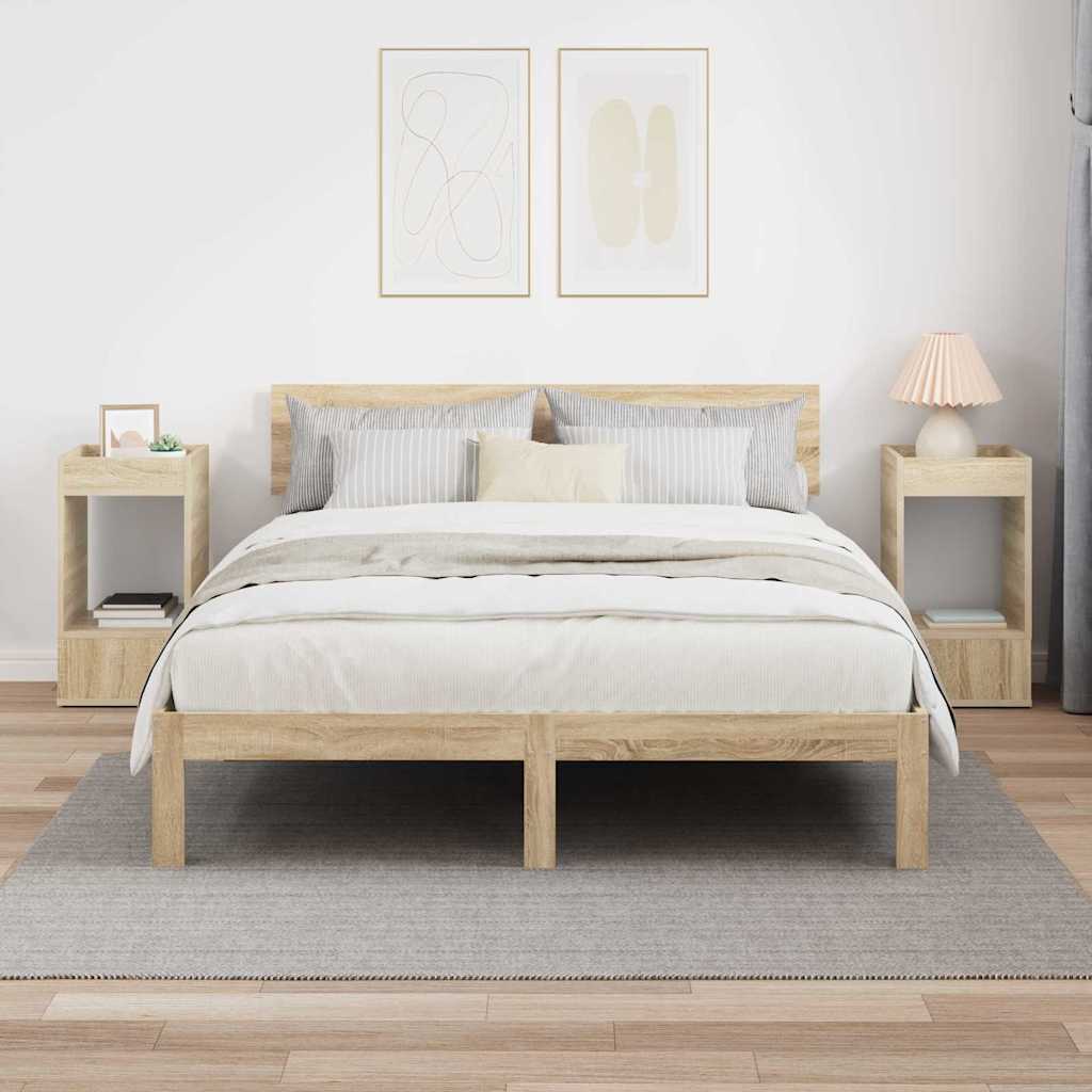 Endebord 2 pcs Sonoma eg 30 x 30 x 56 cm Konstrueret træ