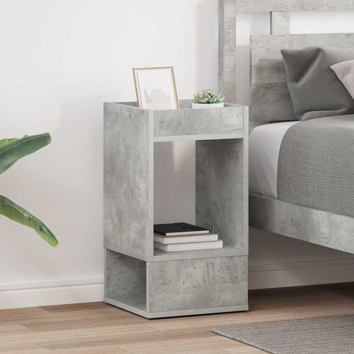 Endebord 2 pcs Beton Grå 30 x 30 x 56 cm Konstrueret træ