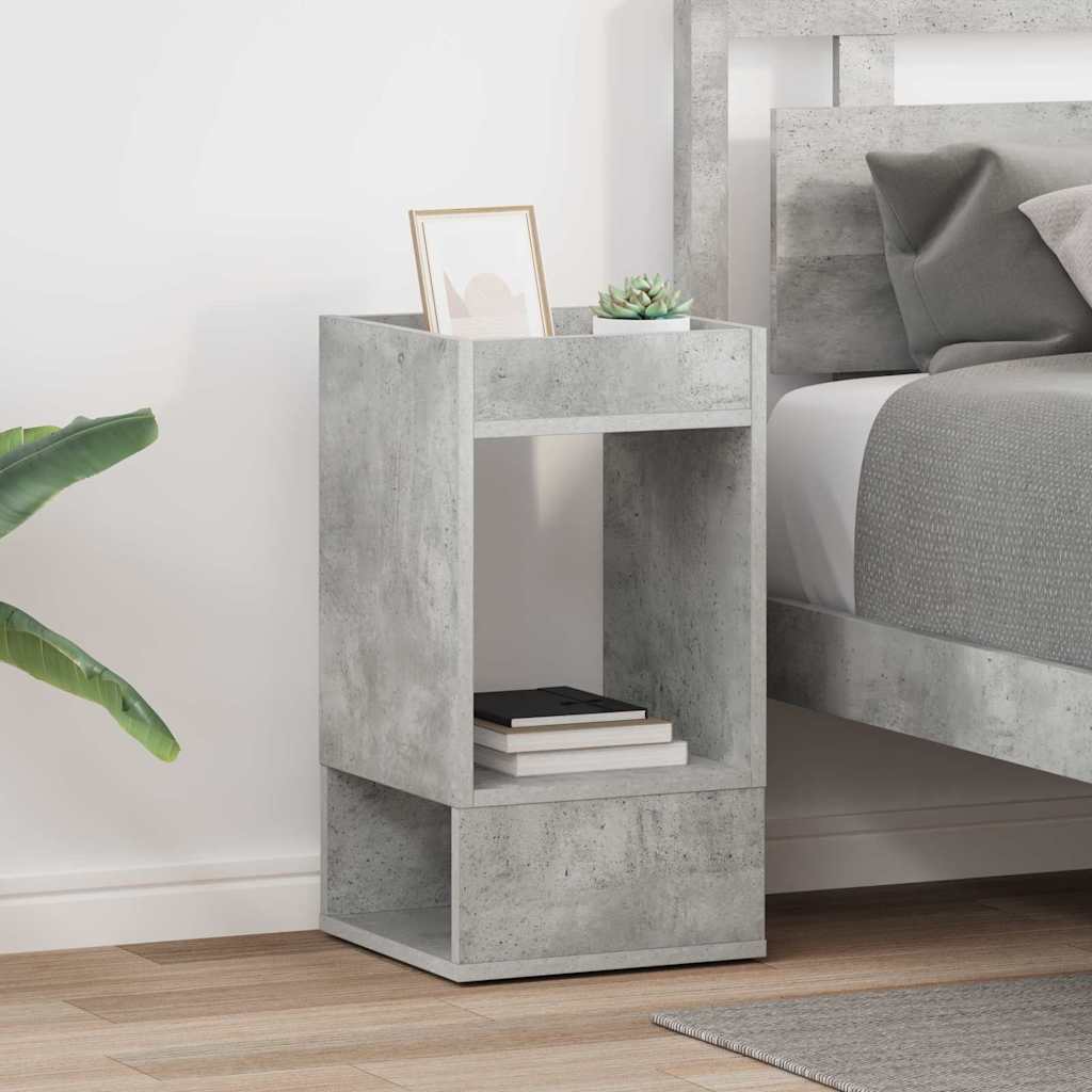 Endebord 2 stk. Beton Grå 30 x 30 x 56 cm Konstrueret træ