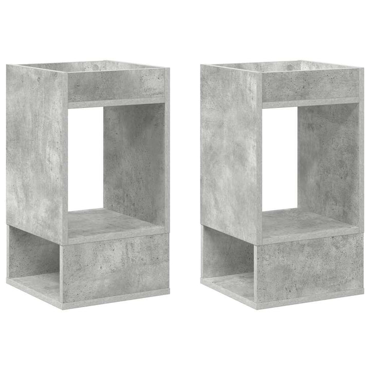 Endebord 2 pcs Beton Grå 30 x 30 x 56 cm Konstrueret træ
