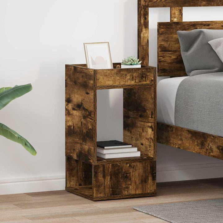 Endebord 2 pcs Røget eg 30 x 30 x 56 cm Konstrueret træ