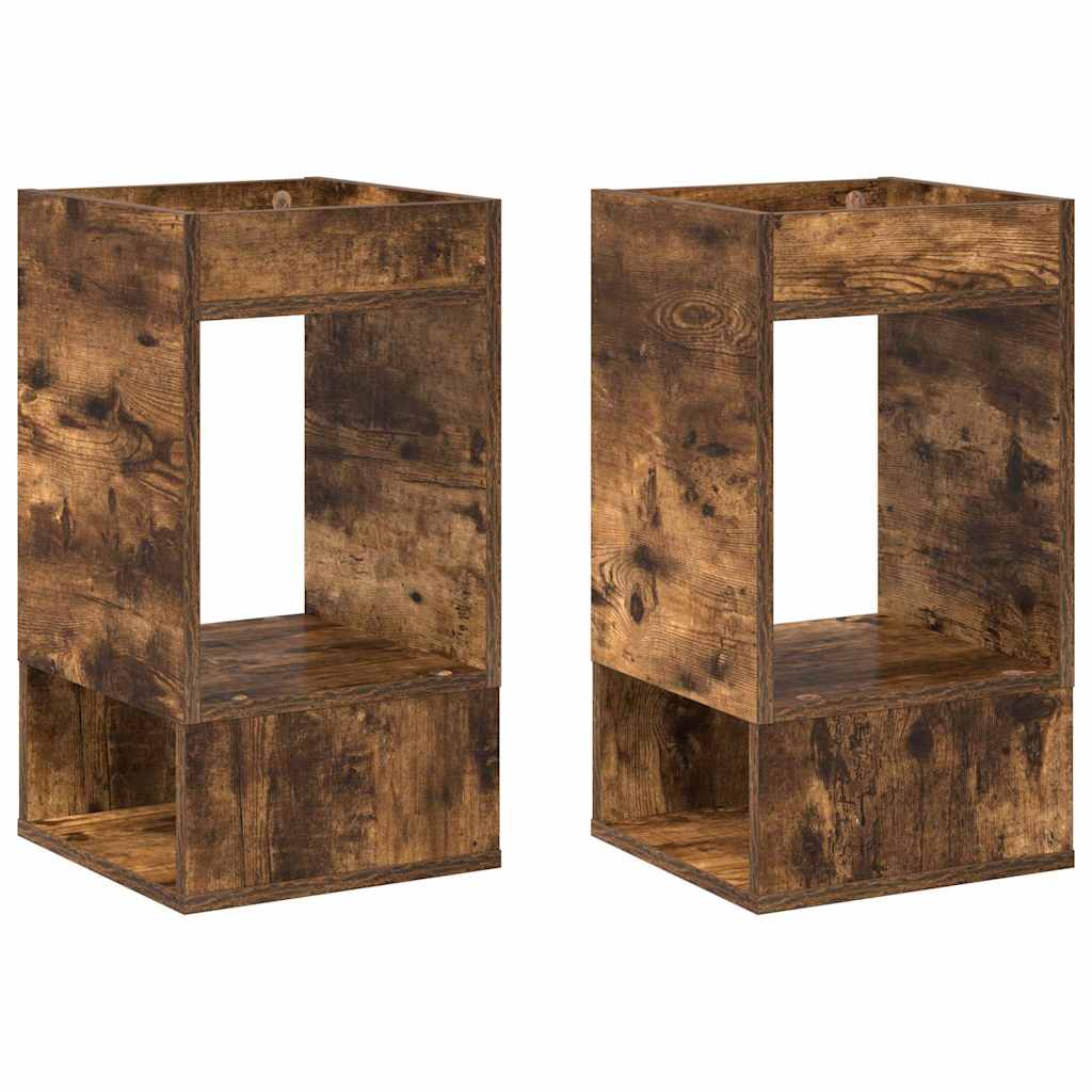 Endebord 2 pcs Røget eg 30 x 30 x 56 cm Konstrueret træ