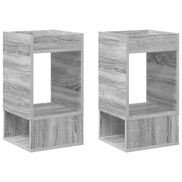 Endebord 2 pcs Grå Sonoma 30 x 30 x 56 cm Konstrueret træ