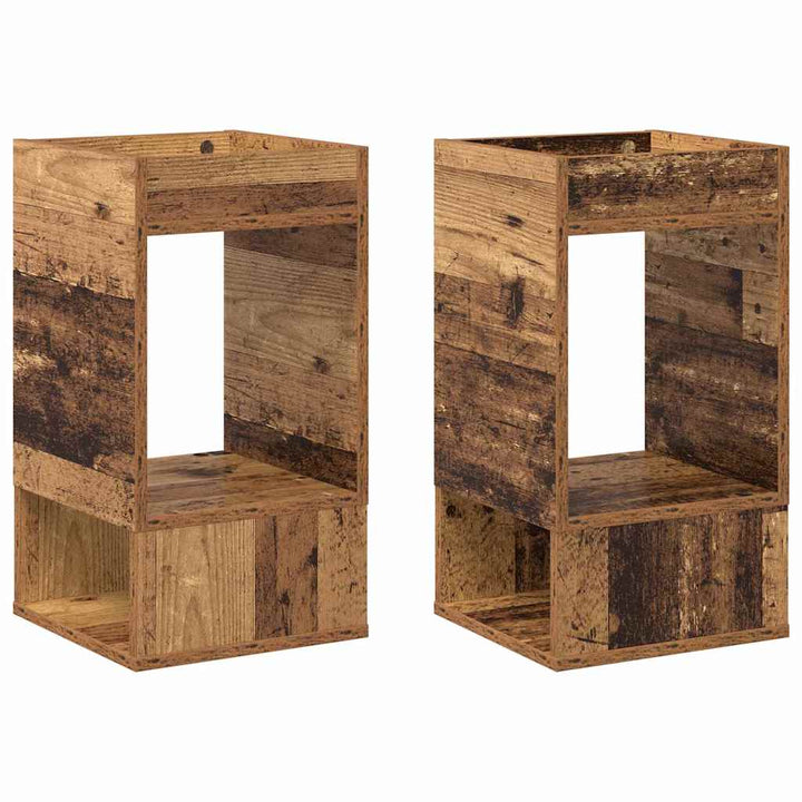 Endebord 2 pcs Gammelt træ 30 x 30 x 56 cm Konstrueret træ