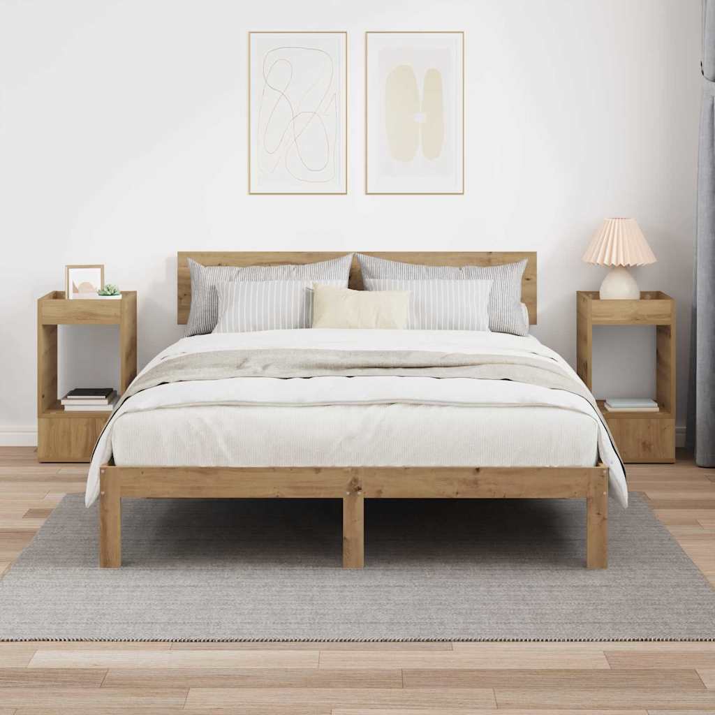 Endebord 2 stk. Artisan Egetræ 30 x 30 x 56 cm Konstrueret træ