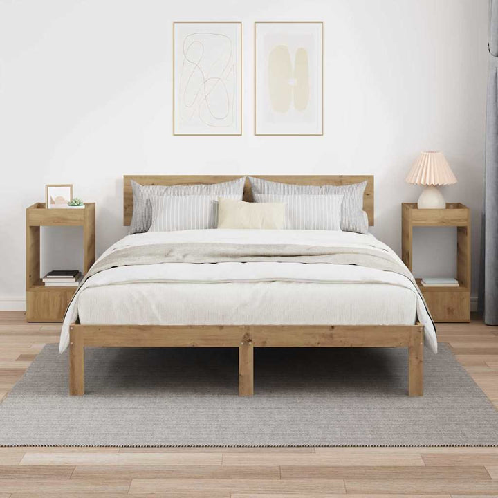 Endebord 2 stk. Artisan Egetræ 30 x 30 x 56 cm Konstrueret træ