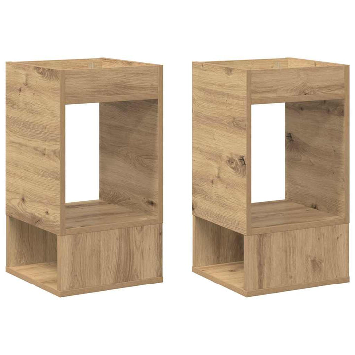 Endebord 2 stk. Artisan Egetræ 30 x 30 x 56 cm Konstrueret træ