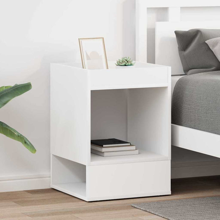 Endebord 2 pcs Hvid 40 x 40 x 56 cm Konstrueret træ