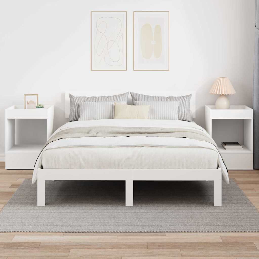 Endebord 2 pcs Hvid 40 x 40 x 56 cm Konstrueret træ