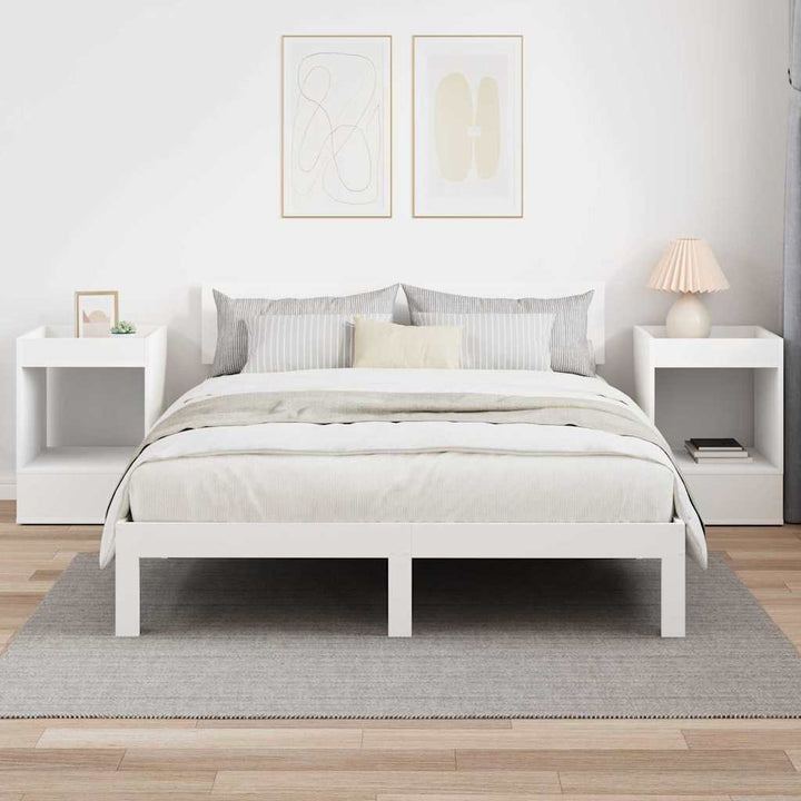 Endebord 2 pcs Hvid 40 x 40 x 56 cm Konstrueret træ