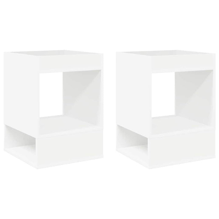 Endebord 2 pcs Hvid 40 x 40 x 56 cm Konstrueret træ