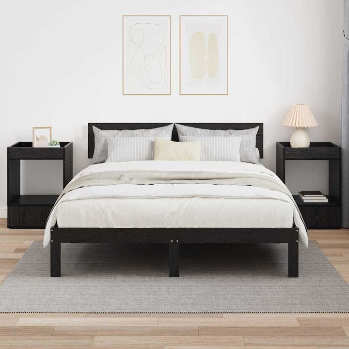 Endebord 2 pcs Sort eg 40 x 40 x 56 cm Konstrueret træ