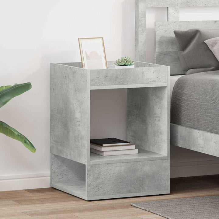 Endebord 2 pcs Beton Grå 40 x 40 x 56 cm Konstrueret træ