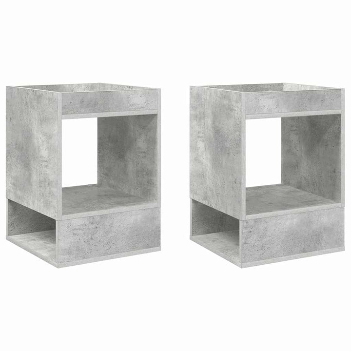 Endebord 2 pcs Beton Grå 40 x 40 x 56 cm Konstrueret træ