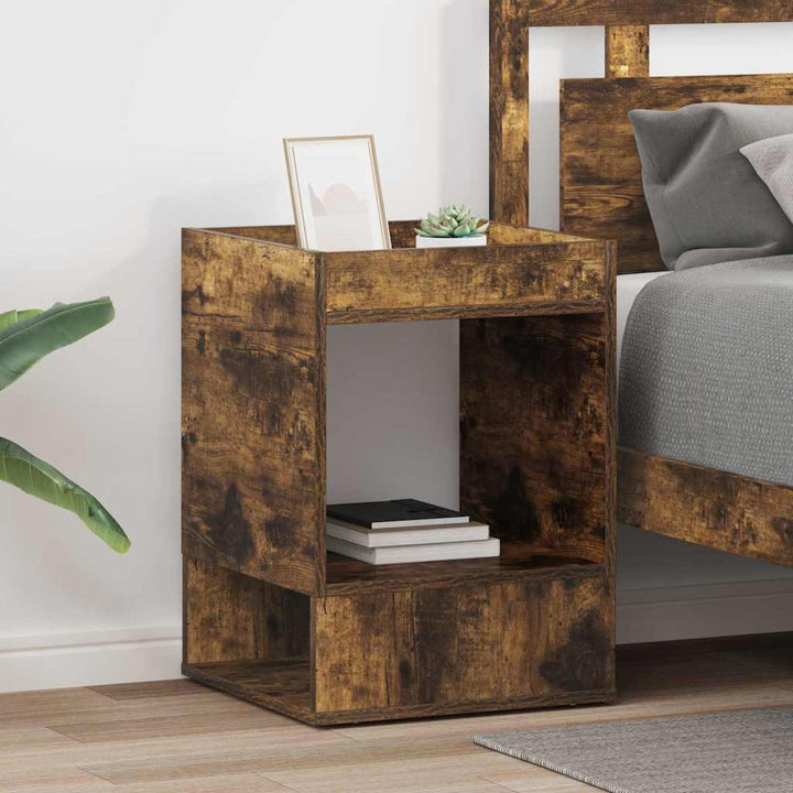 Endebord 2 pcs Røget eg 40 x 40 x 56 cm Konstrueret træ