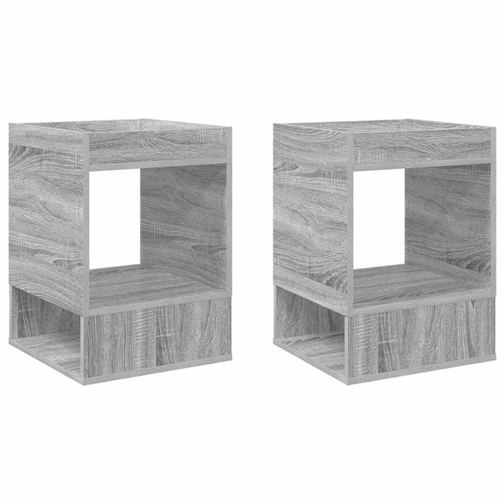 Endebord 2 pcs Grå Sonoma 40 x 40 x 56 cm Konstrueret træ