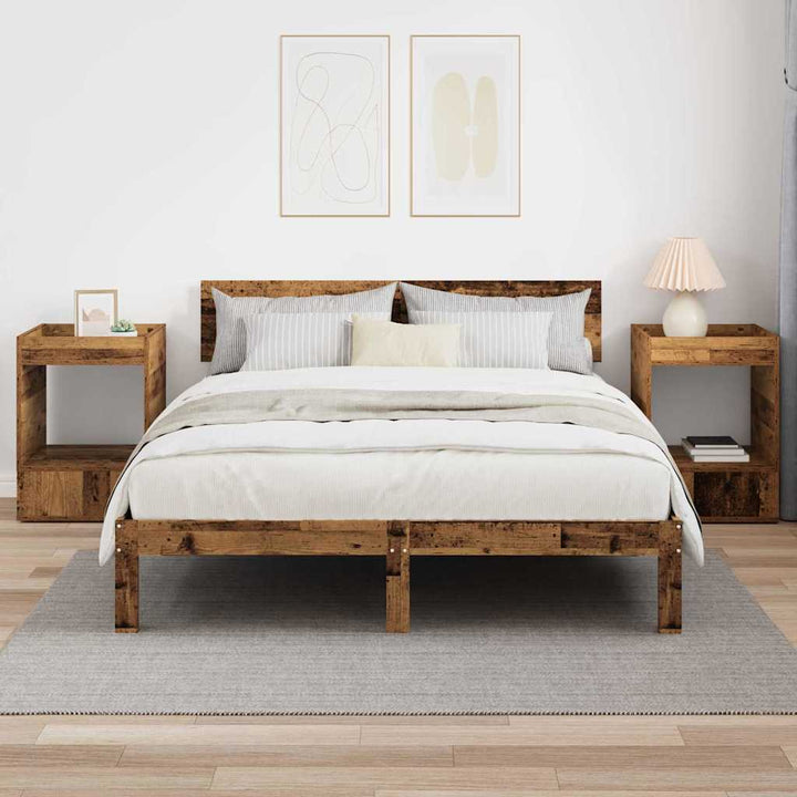 Endebord 2 pcs Gammelt træ 40 x 40 x 56 cm Konstrueret træ