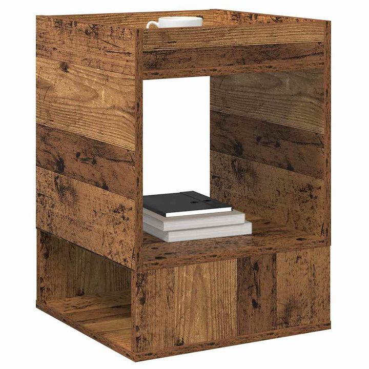 Endebord 2 pcs Gammelt træ 40 x 40 x 56 cm Konstrueret træ