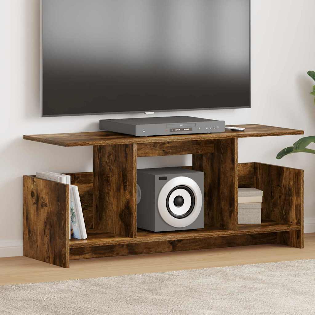 TV-bord 102 x 35 x 45 cm Røget eg Konstrueret træ