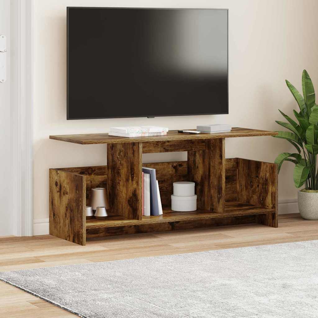 TV-bord 102 x 35 x 45 cm Røget eg Konstrueret træ