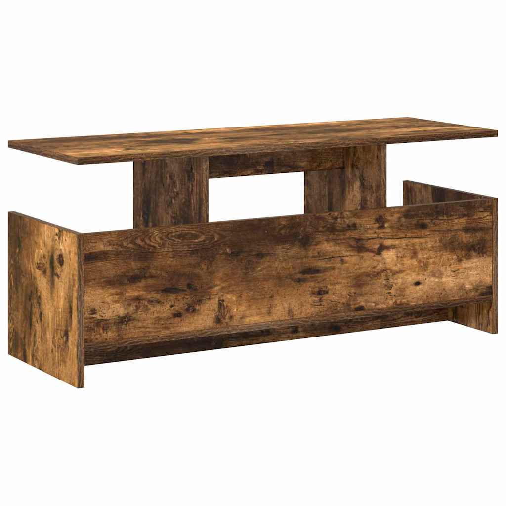 TV-bord 102 x 35 x 45 cm Røget eg Konstrueret træ