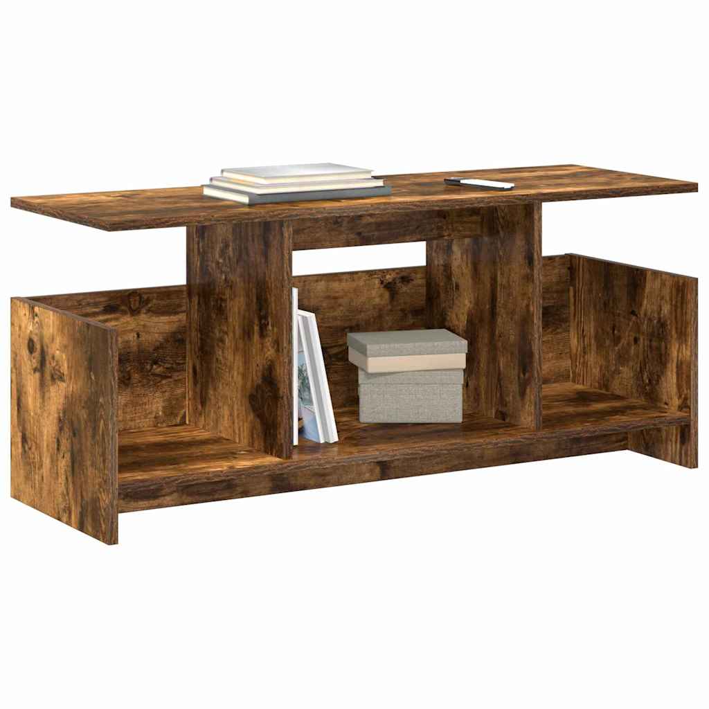 TV-bord 102 x 35 x 45 cm Røget eg Konstrueret træ