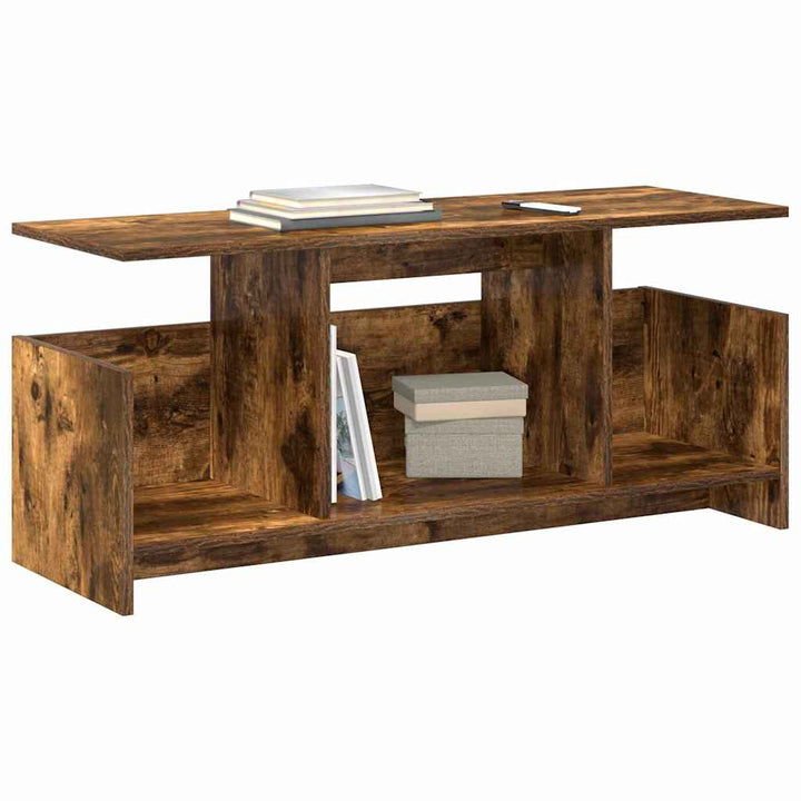 TV-bord 102 x 35 x 45 cm Røget eg Konstrueret træ