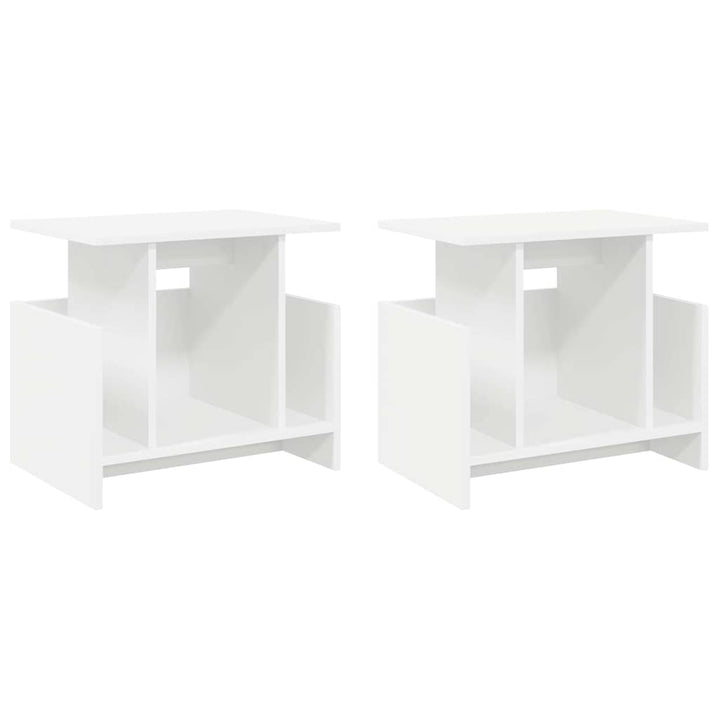 TV-bord 2 pcs Hvid 50 x 35 x 45 cm Konstrueret træ