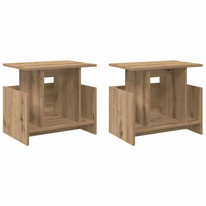 TV-bord 2 pcs Artisan Egetræ Konstrueret træ