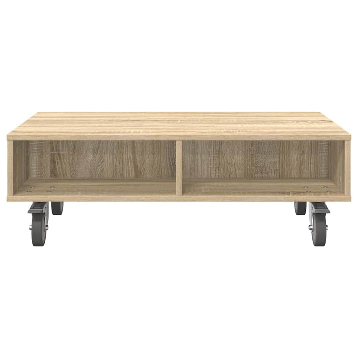 Sidebord med hjul Sonoma eg 90 x 50 x 30 cm Konstrueret træ