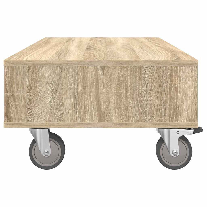 Sidebord med hjul Sonoma eg 90 x 50 x 30 cm Konstrueret træ