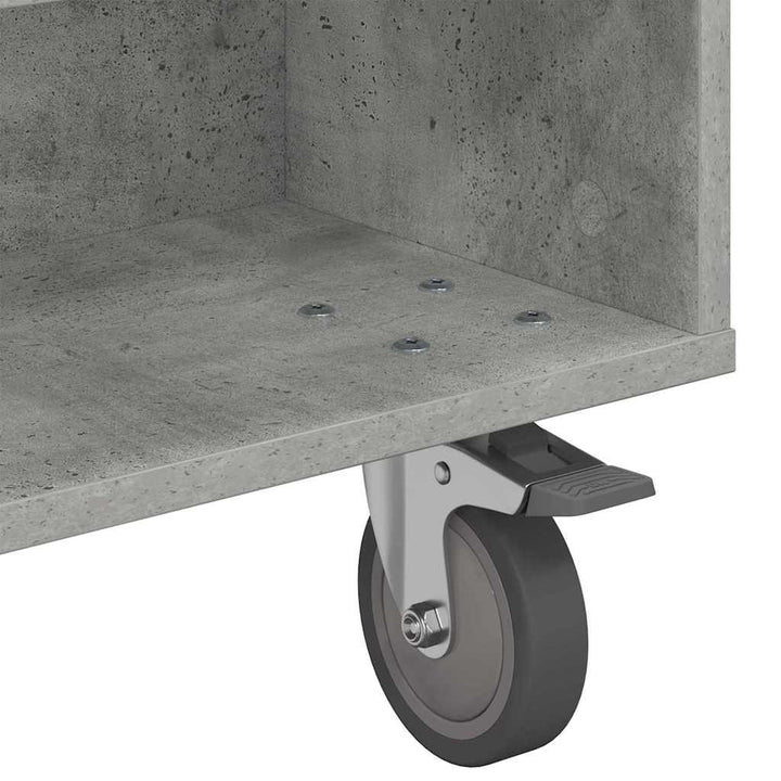 Sidebord med hjul Beton Grå 90 x 50 x 30 cm Konstrueret træ