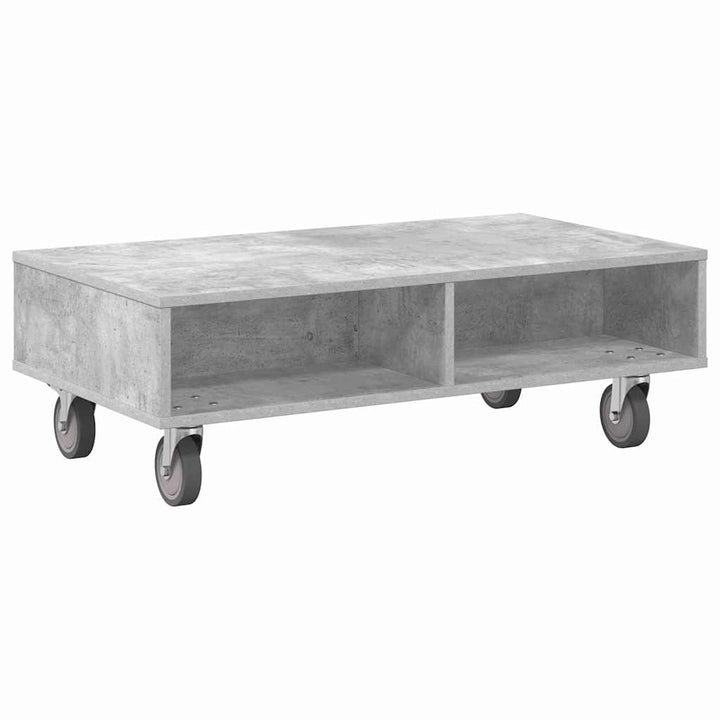 Sidebord med hjul Beton Grå 90 x 50 x 30 cm Konstrueret træ