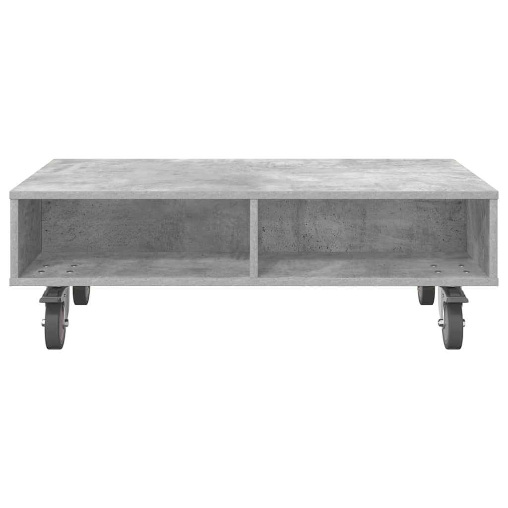 Sidebord med hjul Beton Grå 90 x 50 x 30 cm Konstrueret træ
