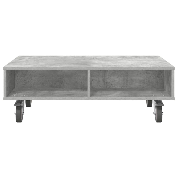 Sidebord med hjul Beton Grå 90 x 50 x 30 cm Konstrueret træ