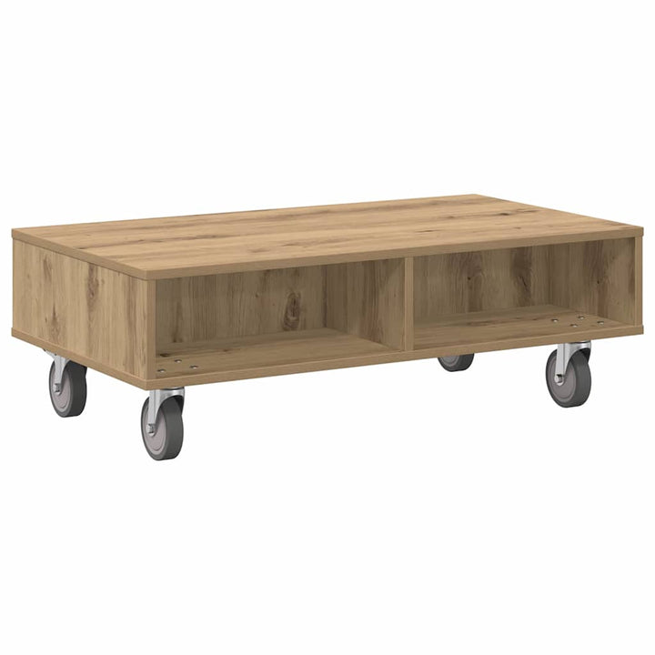 Sidebord med hjul Artisan Egetræ 90 x 50 x 30 cm