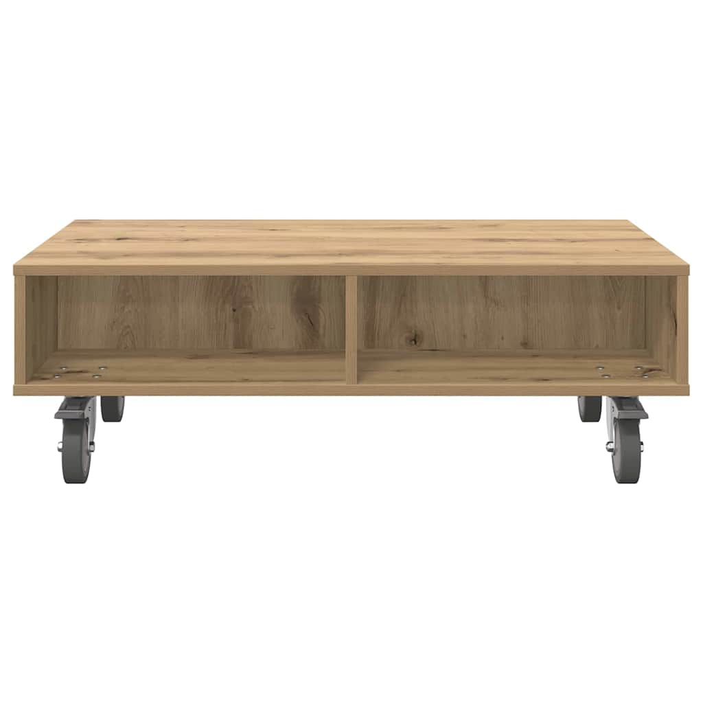 Sidebord med hjul Artisan Egetræ 90 x 50 x 30 cm